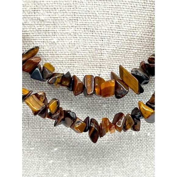 Vintage Tiger's Eye Chip Bead Necklace 34" - Picture 2 of 7